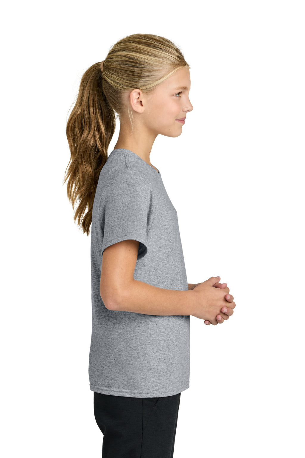 Port & Co Youth Easy Cotton Tee PC43Y - Athletic Heather - side