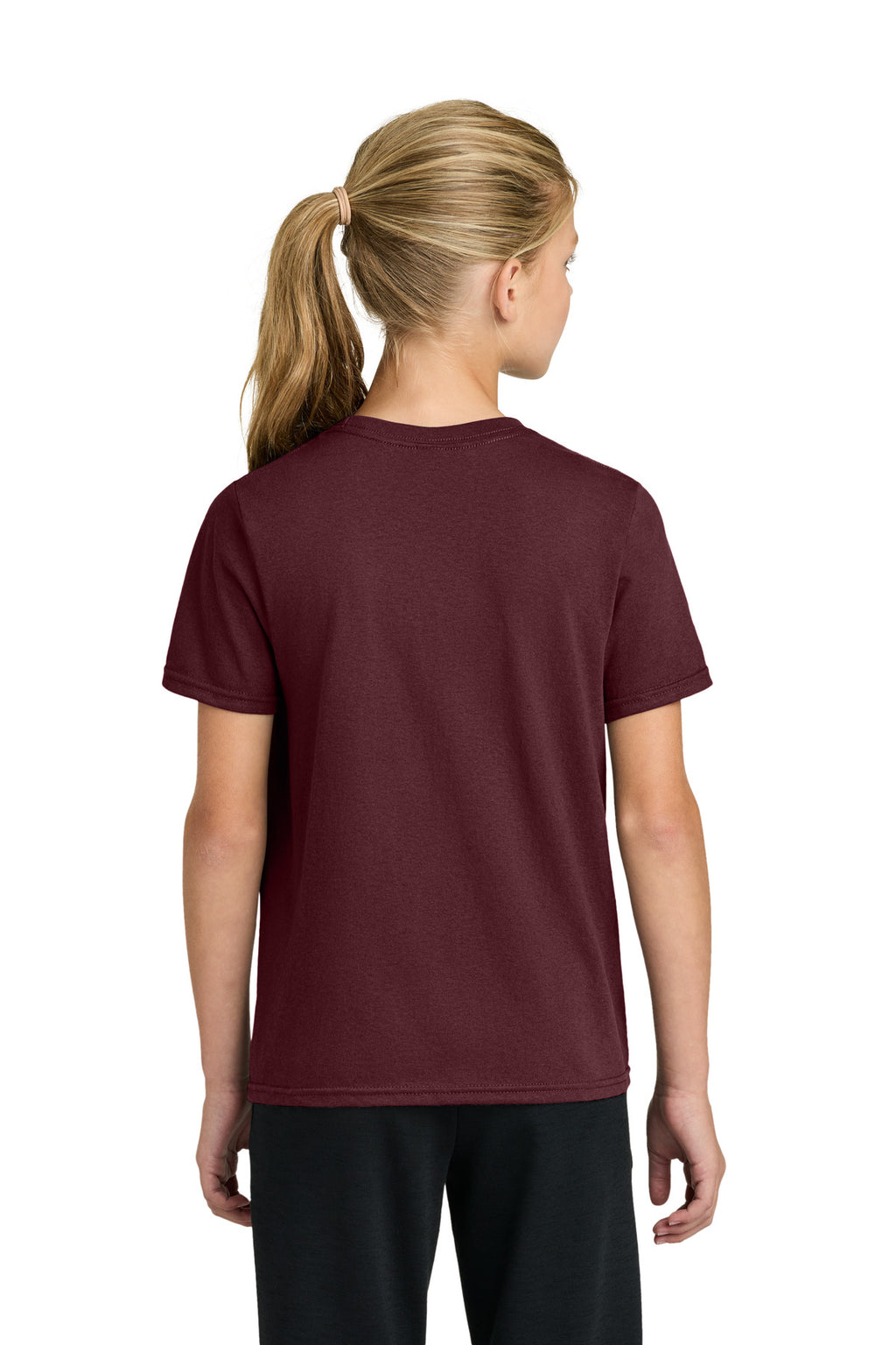 Port & Co Youth Easy Cotton Tee PC43Y - Athletic Maroon - back