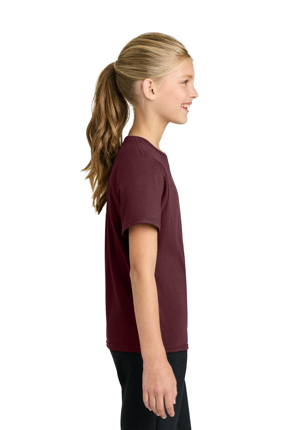 Port & Co Youth Easy Cotton Tee PC43Y - Athletic Maroon - side
