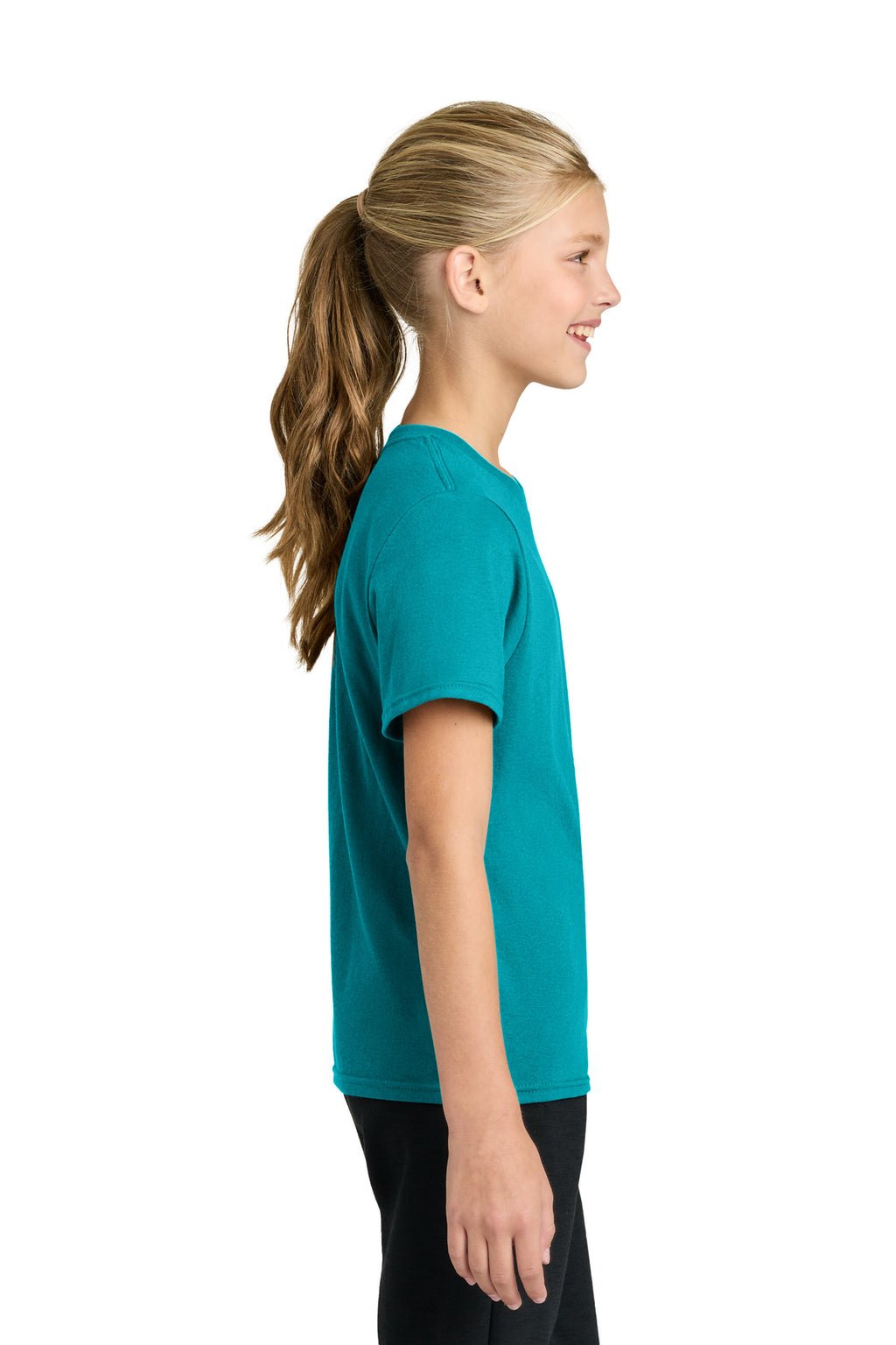 Port & Co Youth Easy Cotton Tee PC43Y - Bright Aqua - side