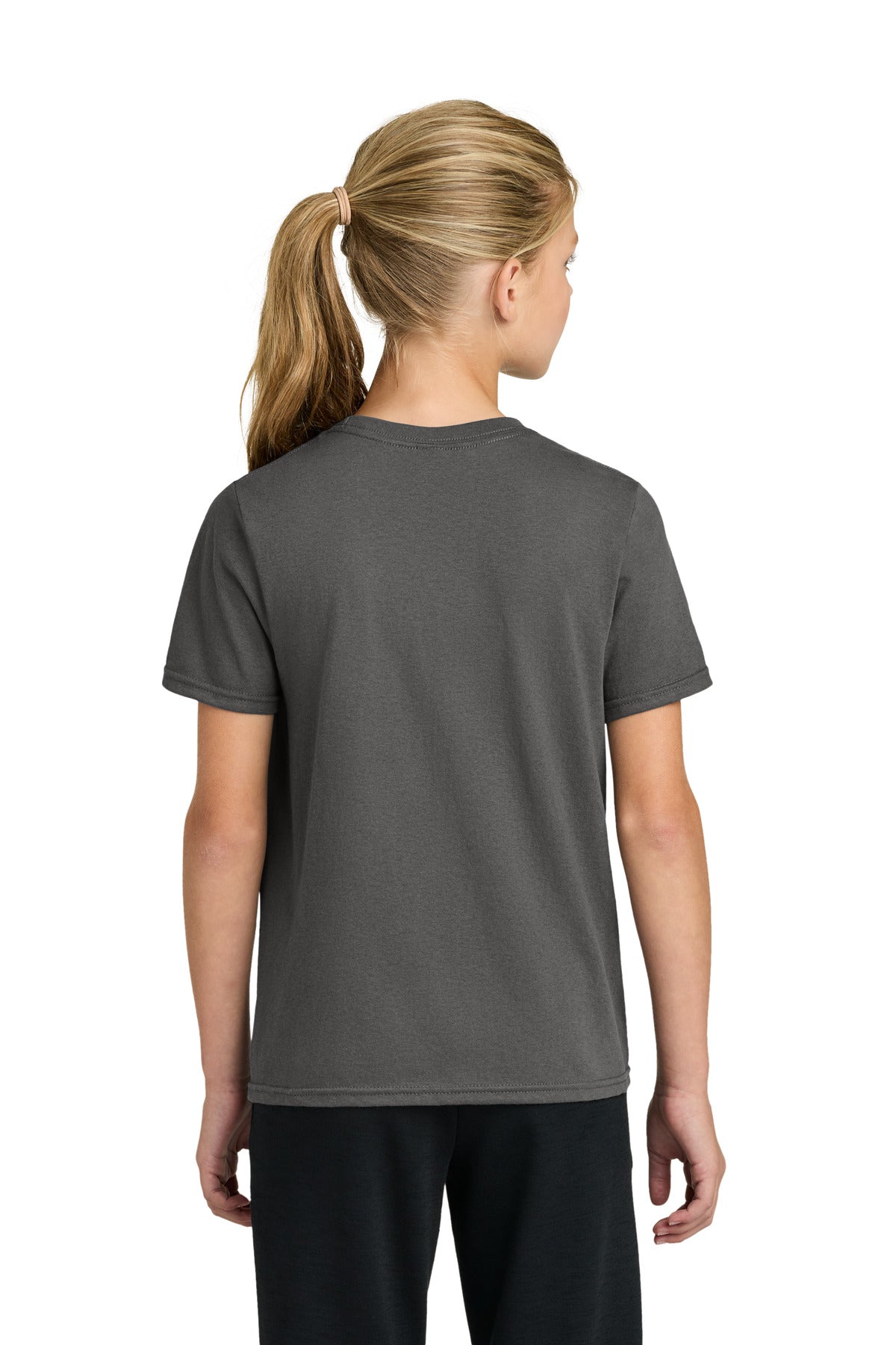 Port & Co Youth Easy Cotton Tee PC43Y - Charcoal - back