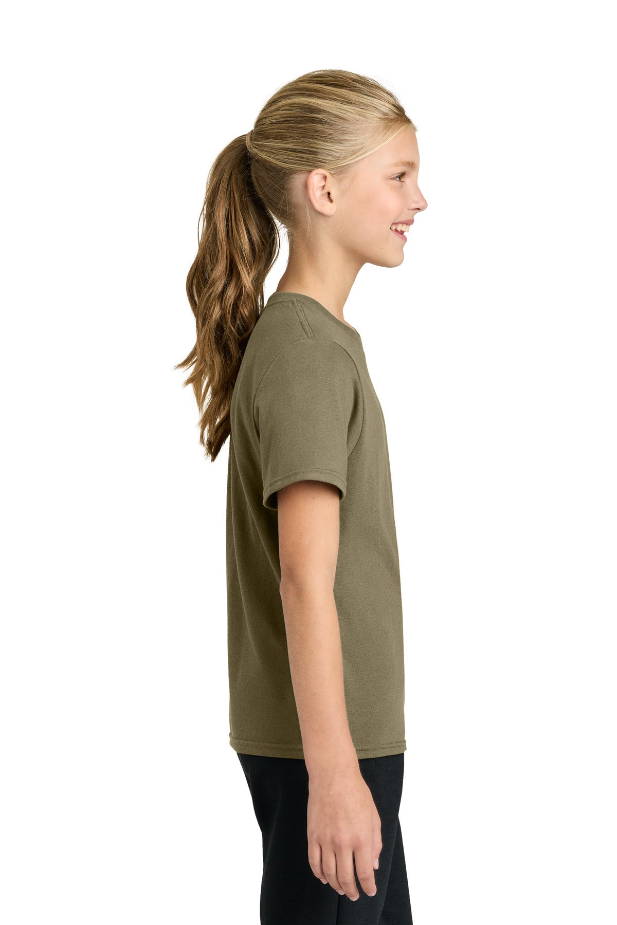 Port & Co Youth Easy Cotton Tee PC43Y - Coyote Brown - side