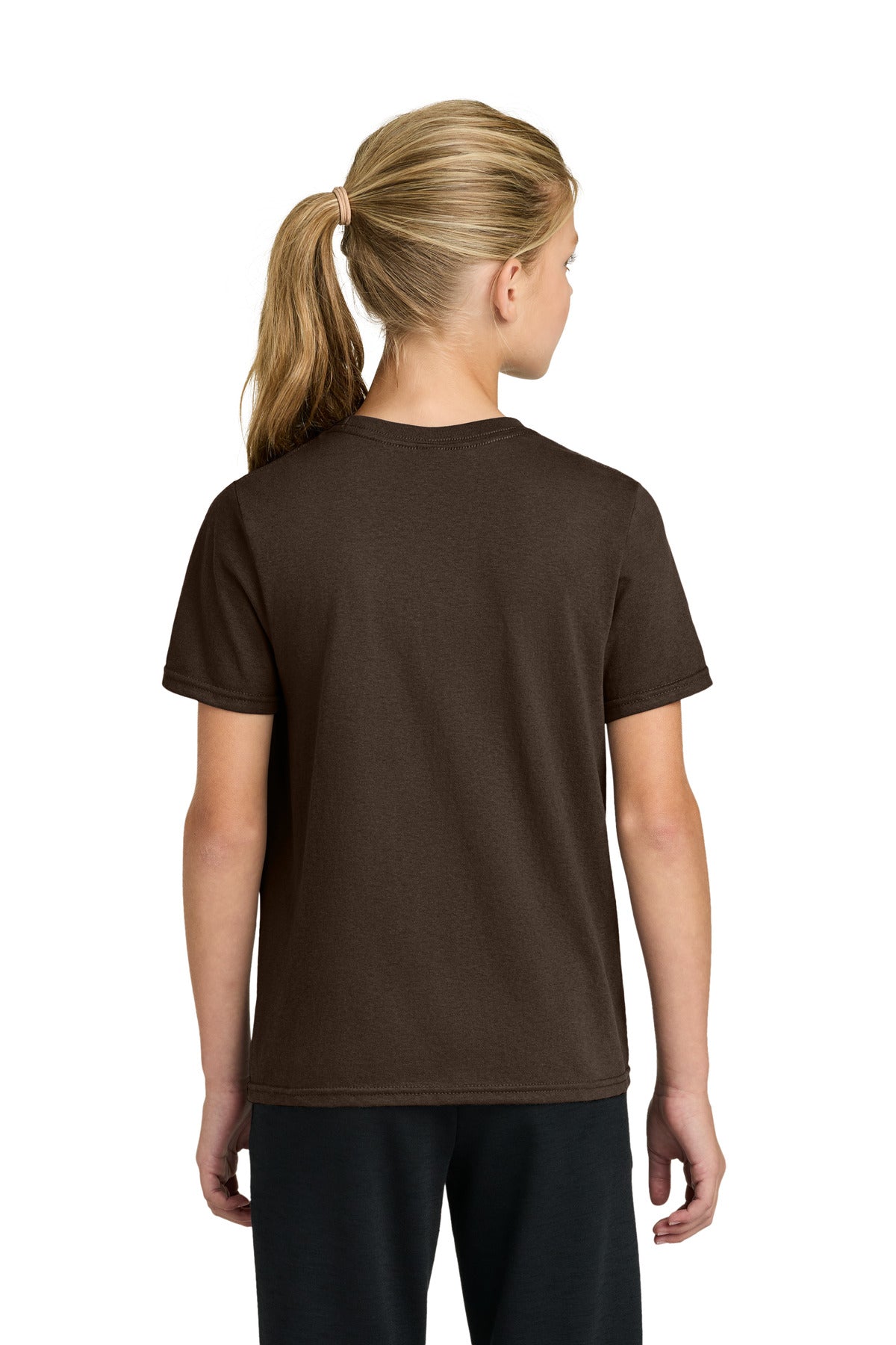 Port & Co Youth Easy Cotton Tee PC43Y - Dark Chocolate Brown - back