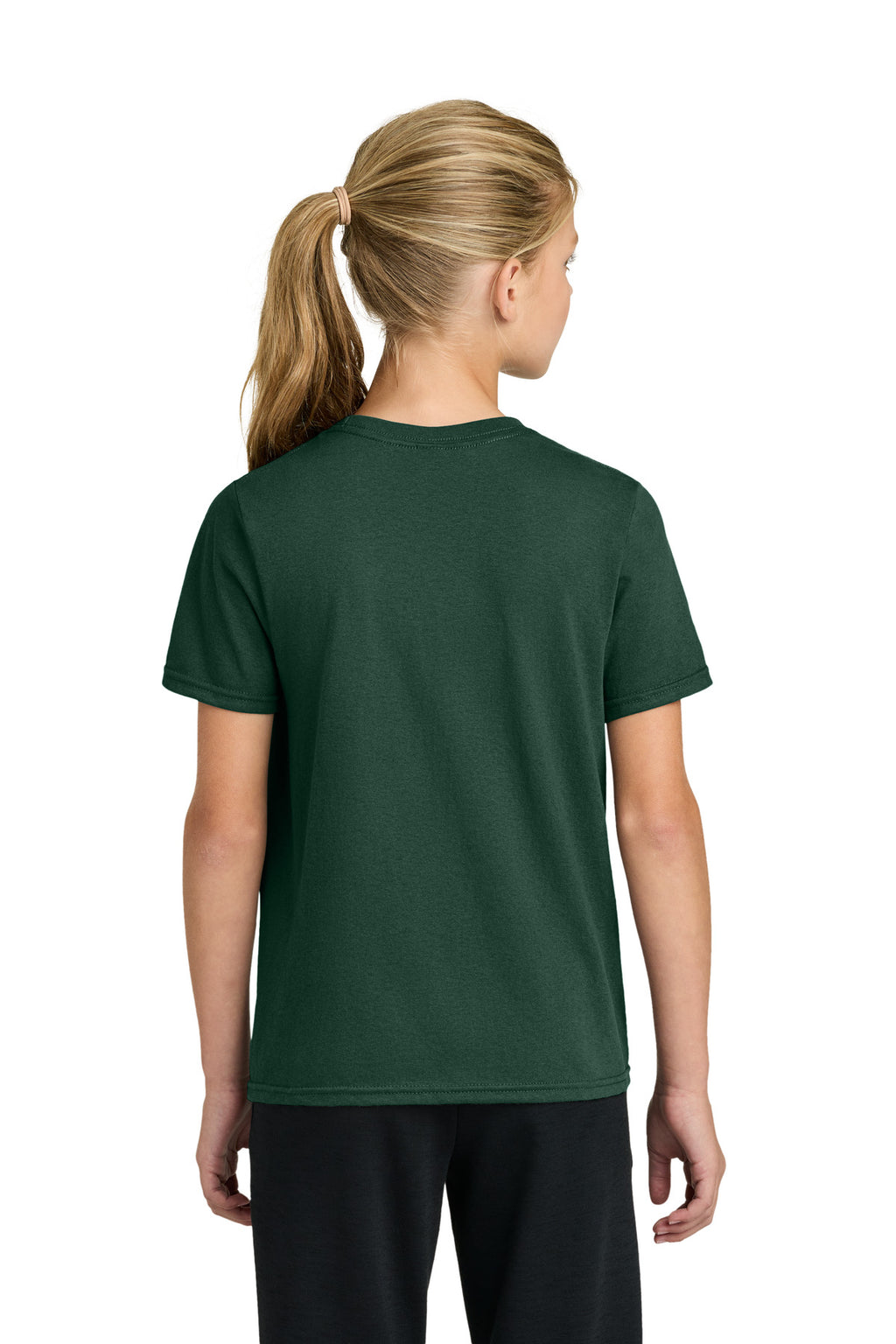 Port & Co Youth Easy Cotton Tee PC43Y - Dark Green - back