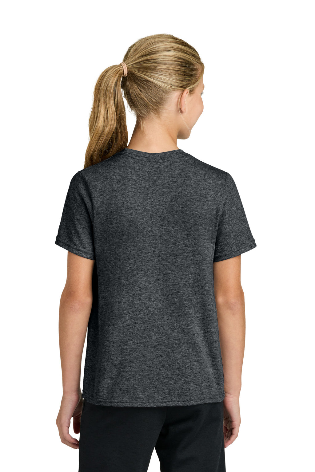 Port & Co Youth Easy Cotton Tee PC43Y - Dark Heather Grey - back