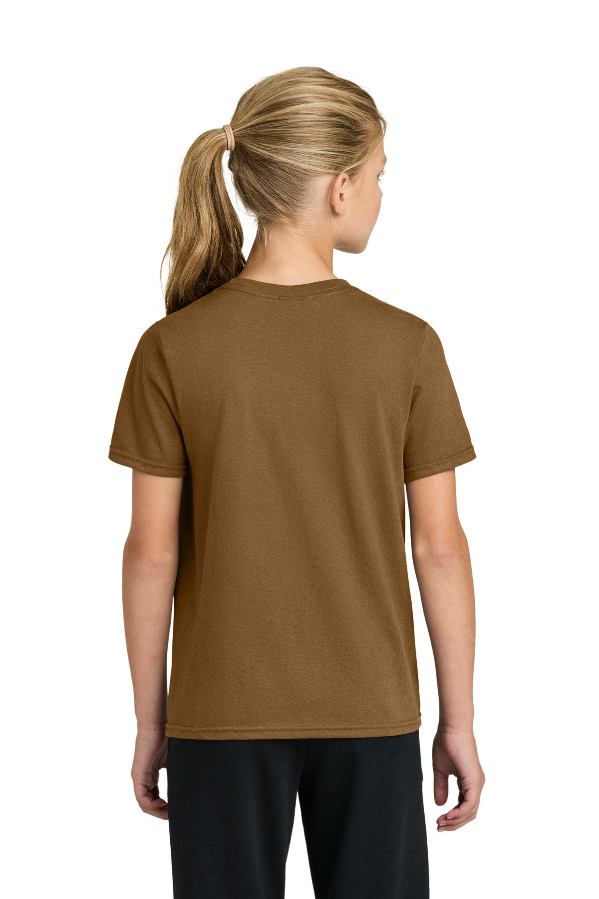 Port & Co Youth Easy Cotton Tee PC43Y - Duck Brown - back