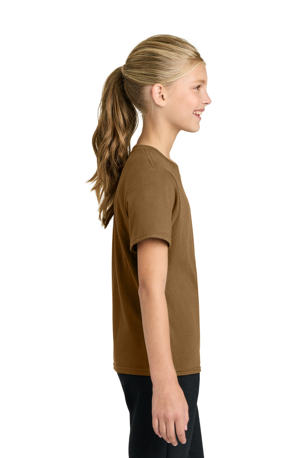 Port & Co Youth Easy Cotton Tee PC43Y - Duck Brown - side