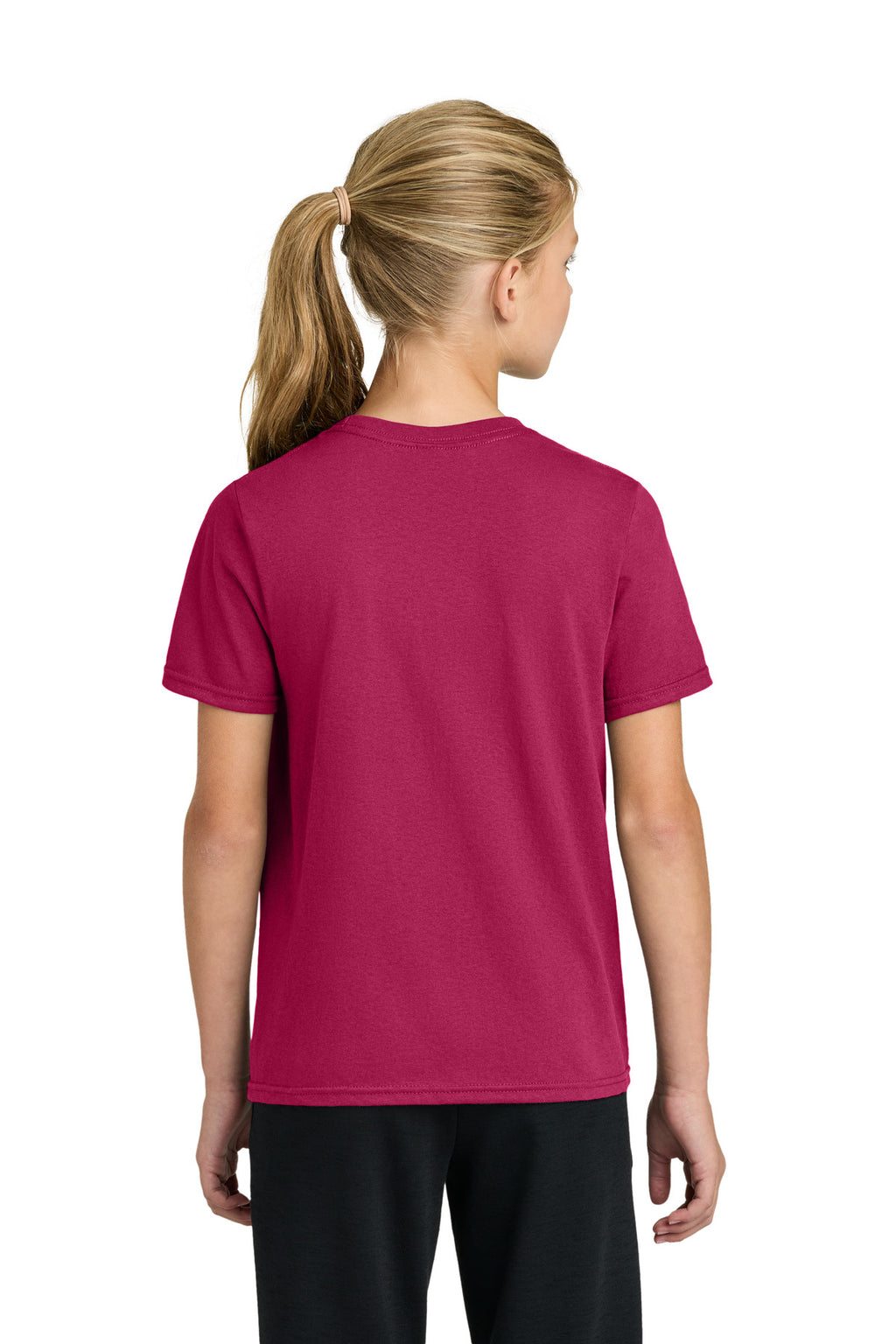 Port & Co Youth Easy Cotton Tee PC43Y - Flush Pink - back