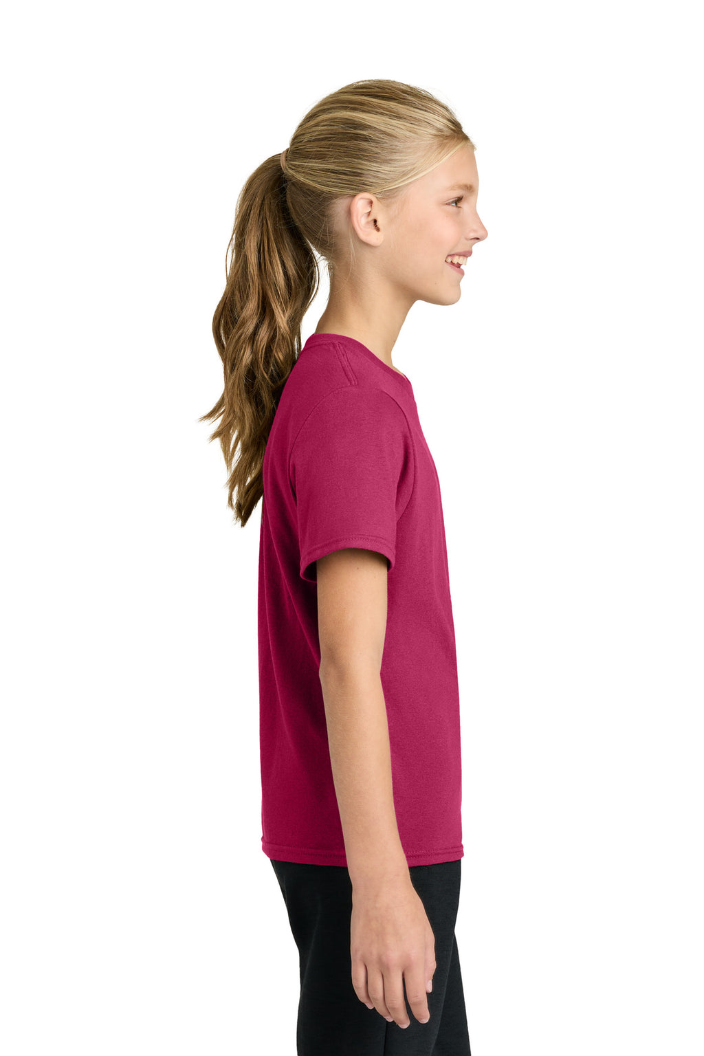 Port & Co Youth Easy Cotton Tee PC43Y - Flush Pink - side