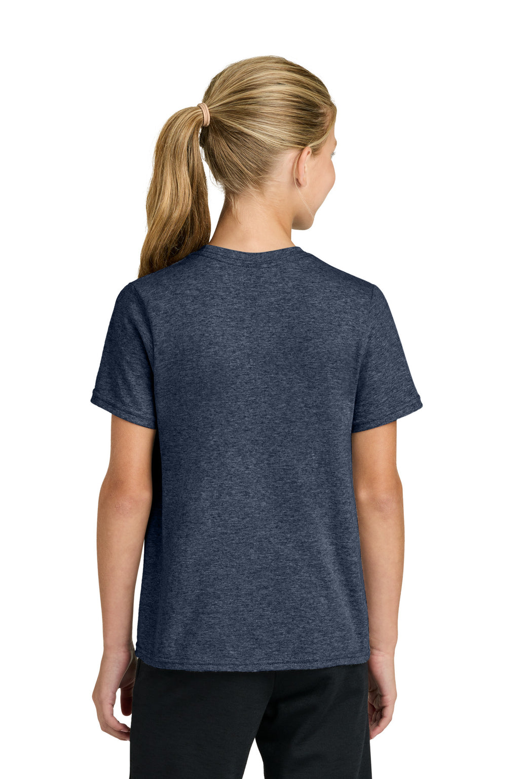 Port & Co Youth Easy Cotton Tee PC43Y - Heather Navy - back