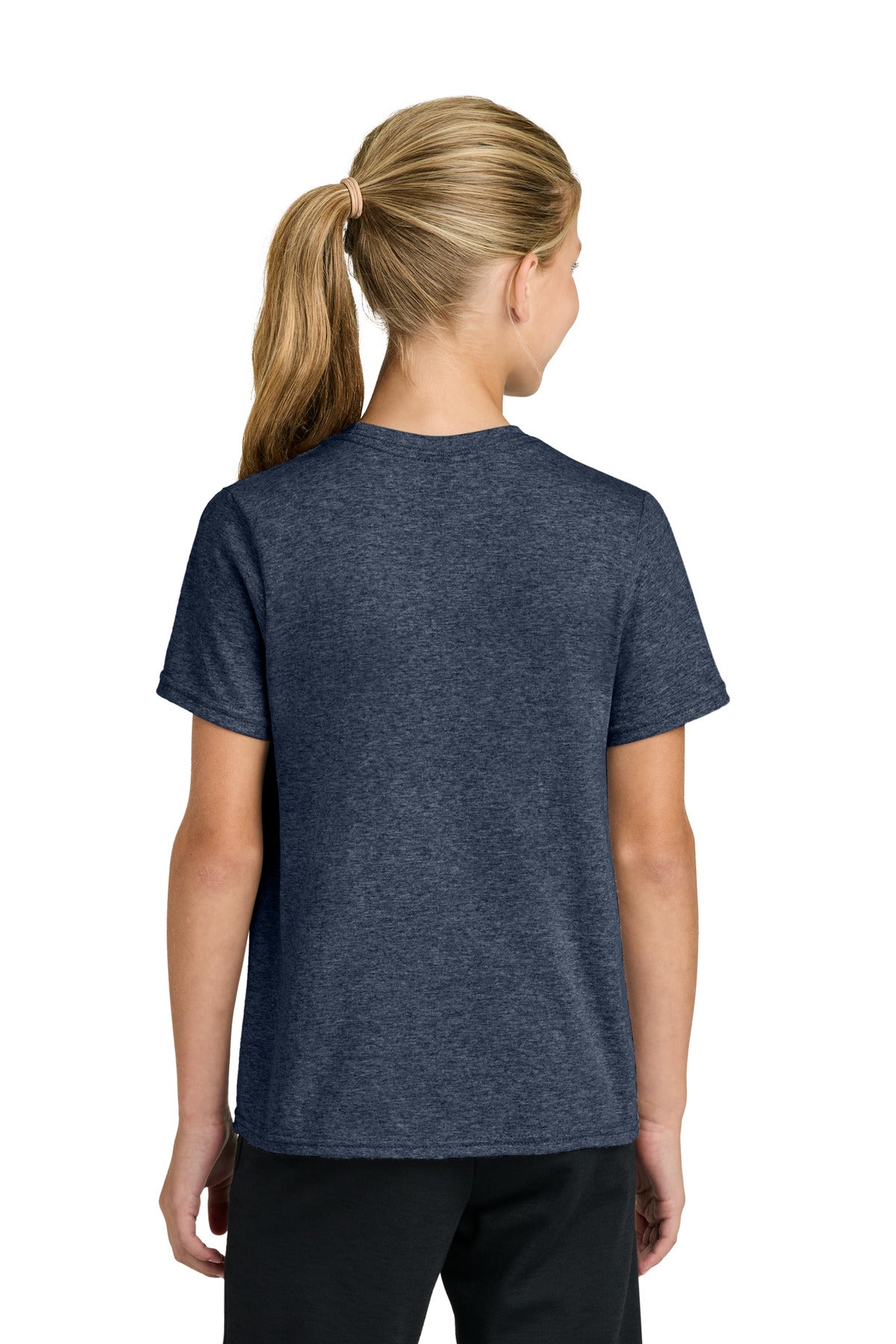 Port & Co Youth Easy Cotton Tee PC43Y - Heather Navy - back