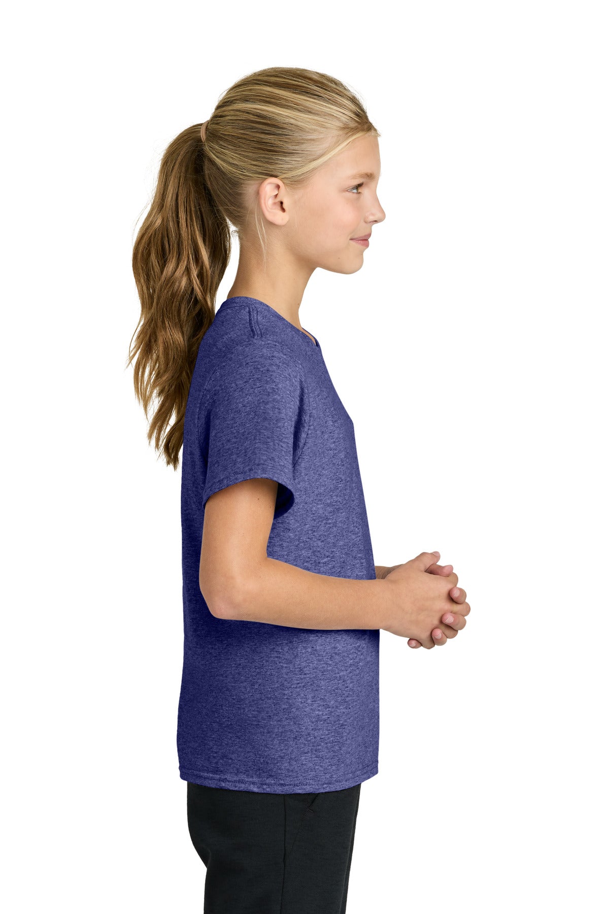 Port & Co Youth Easy Cotton Tee PC43Y - Heather Purple - side