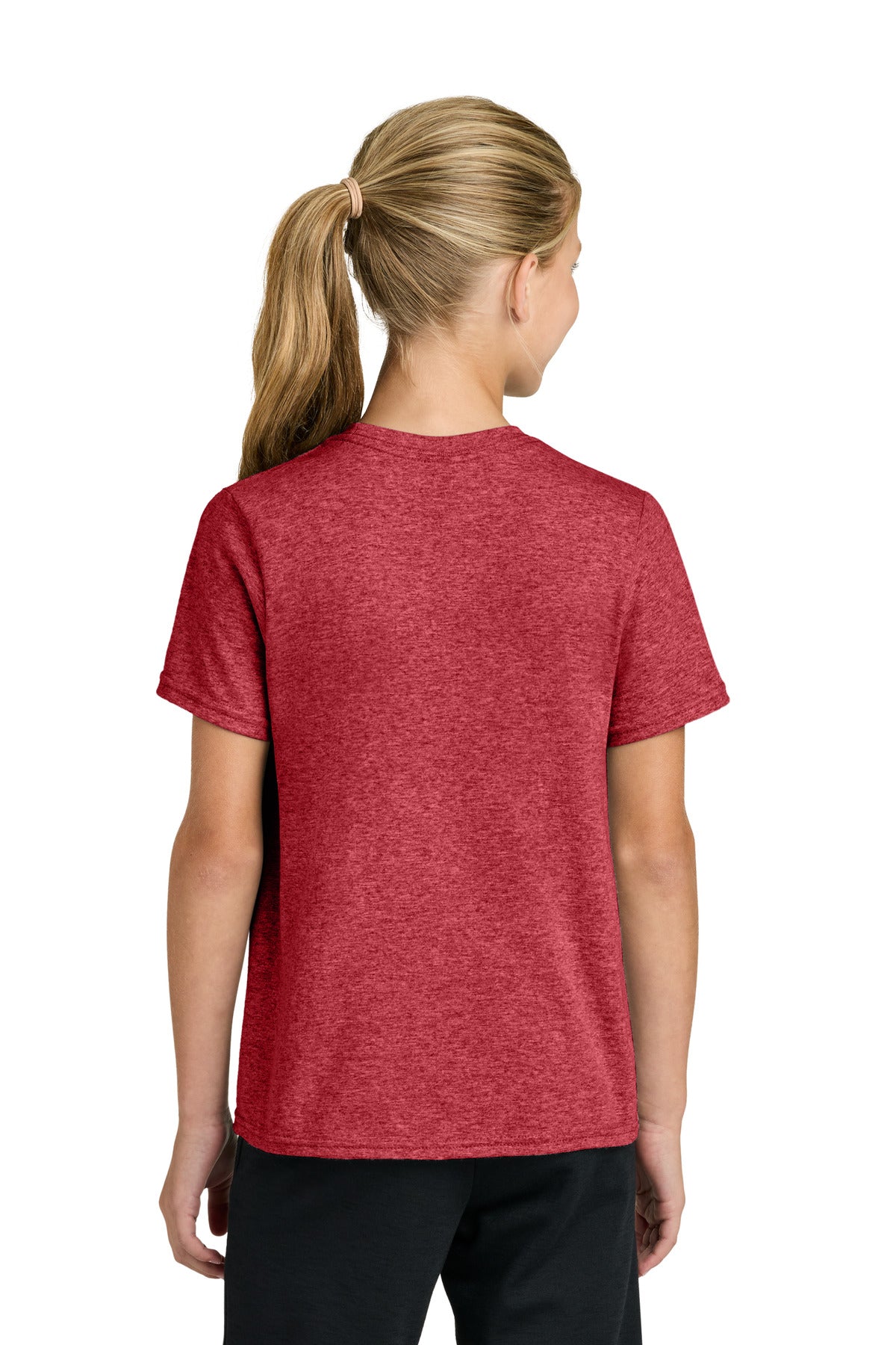 Port & Co Youth Easy Cotton Tee PC43Y - Heather Red - back