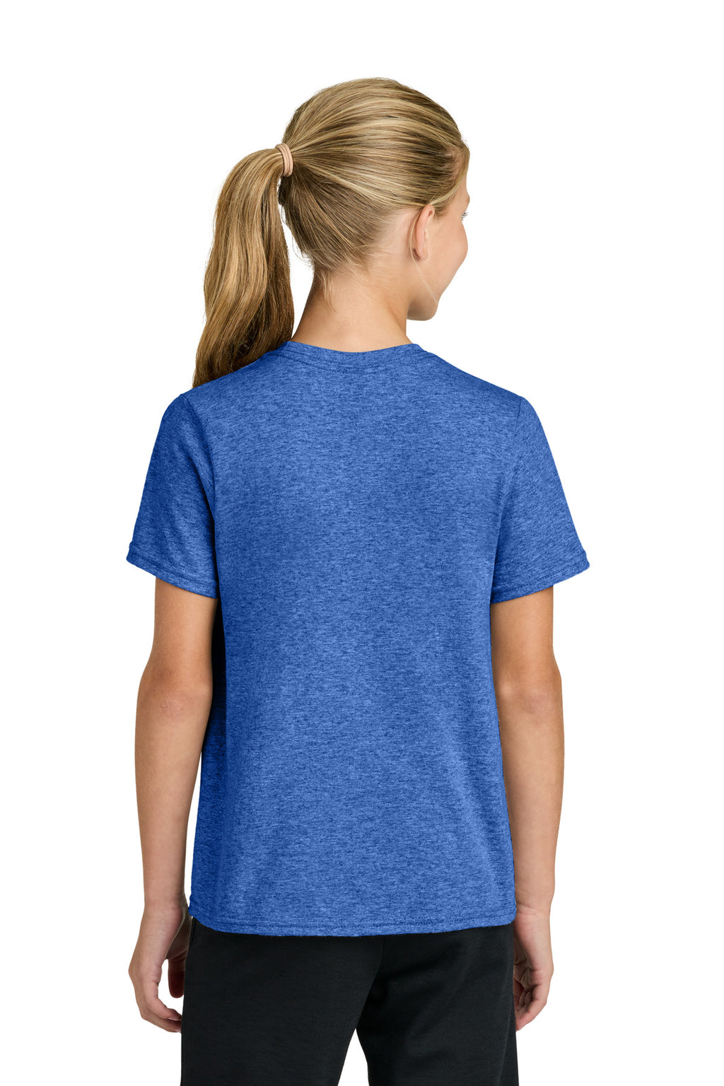 Port & Co Youth Easy Cotton Tee PC43Y - Heather Royal - back