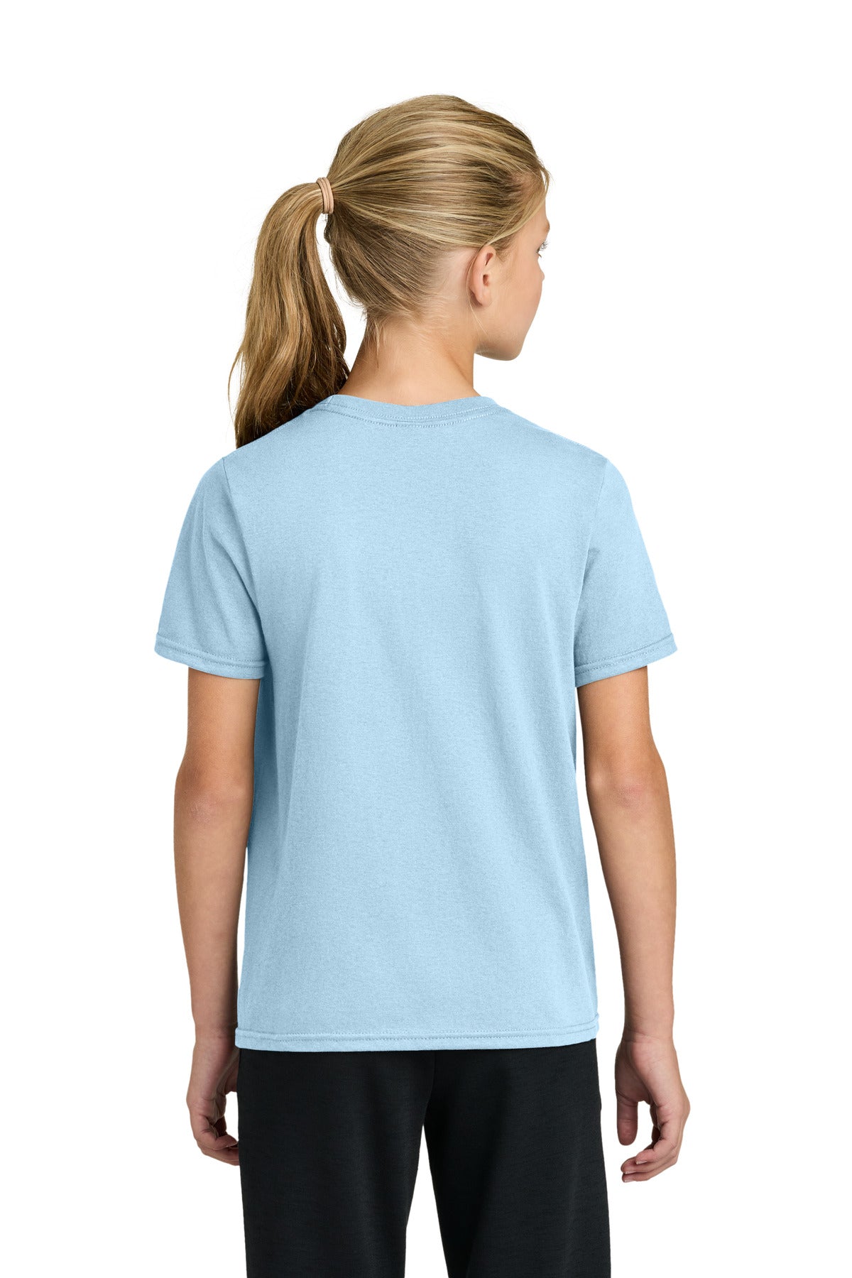 Port & Co Youth Easy Cotton Tee PC43Y - Ice Blue - back