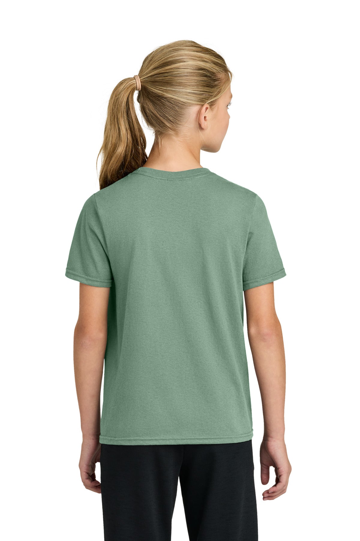 Port & Co Youth Easy Cotton Tee PC43Y - Laurel Green - back
