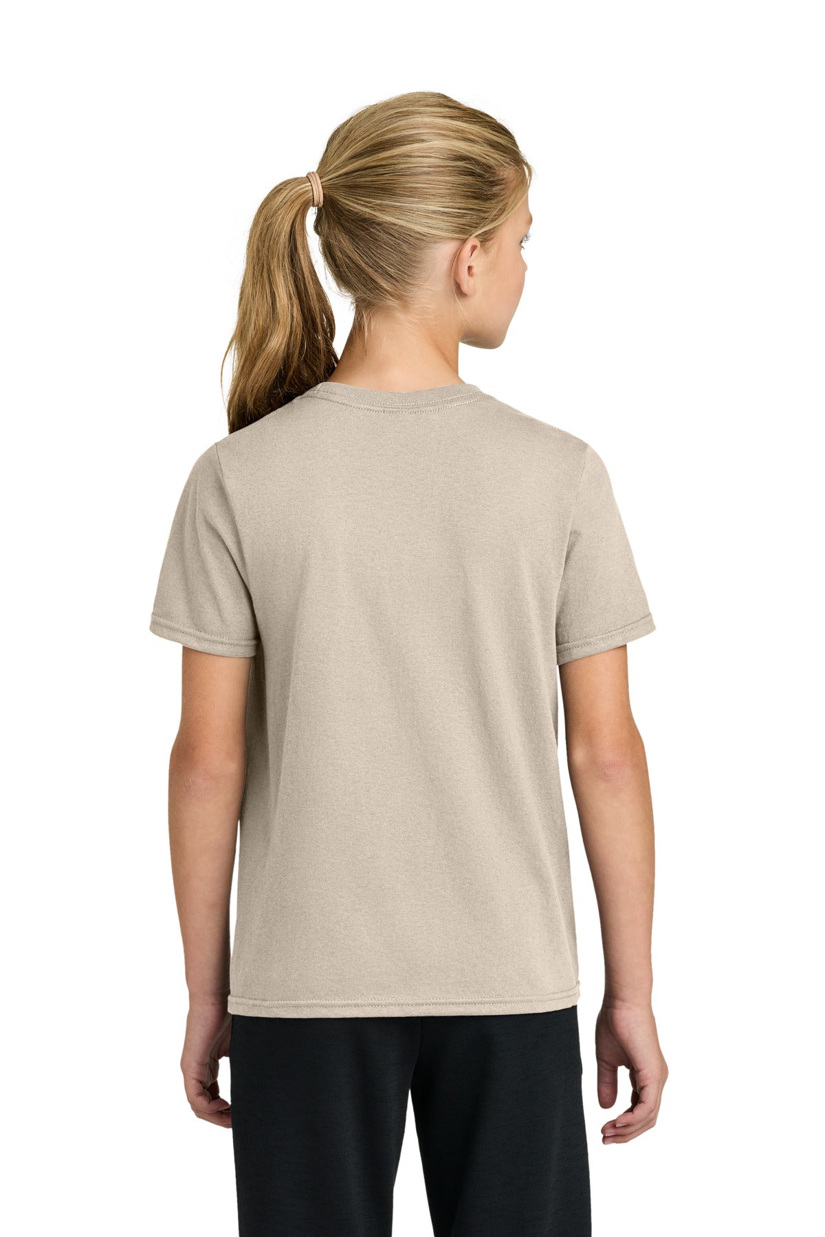 Port & Co Youth Easy Cotton Tee PC43Y - Light Sand - back