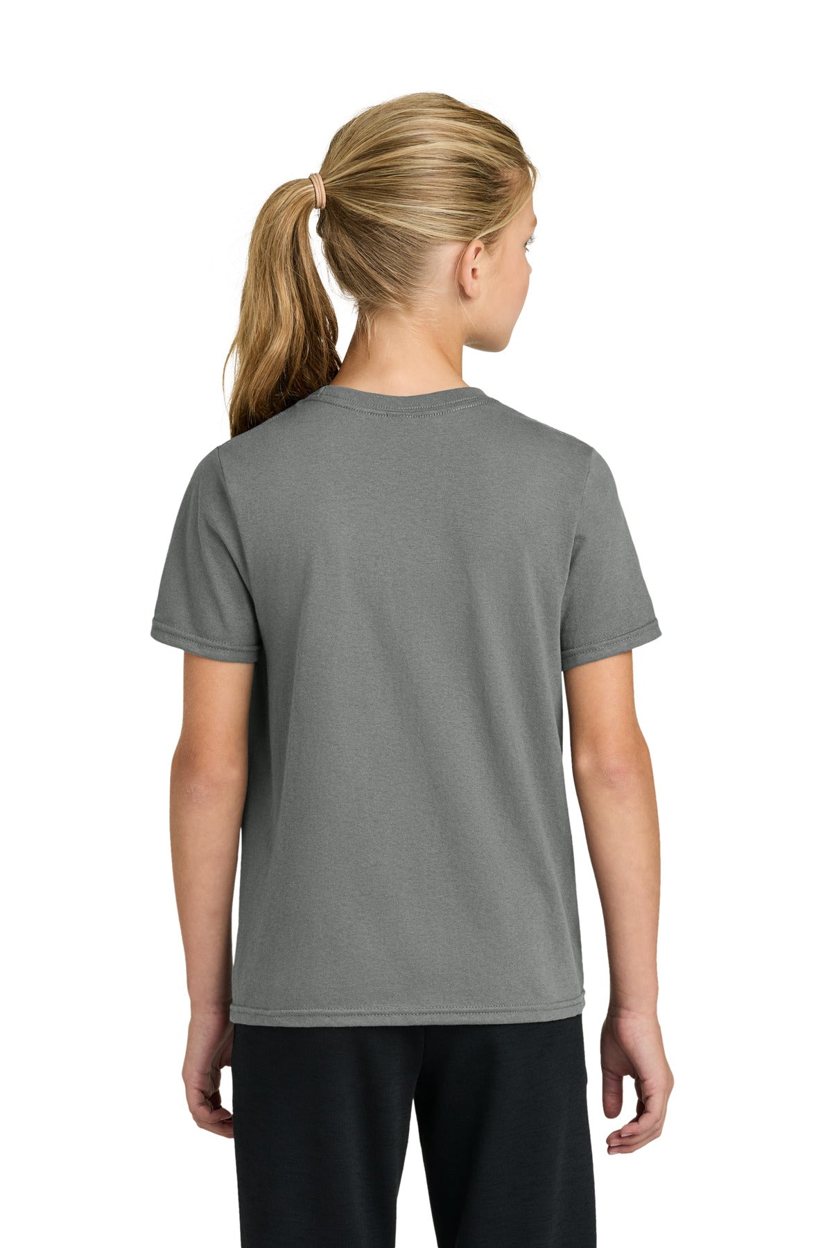 Port & Co Youth Easy Cotton Tee PC43Y - Medium Grey - back