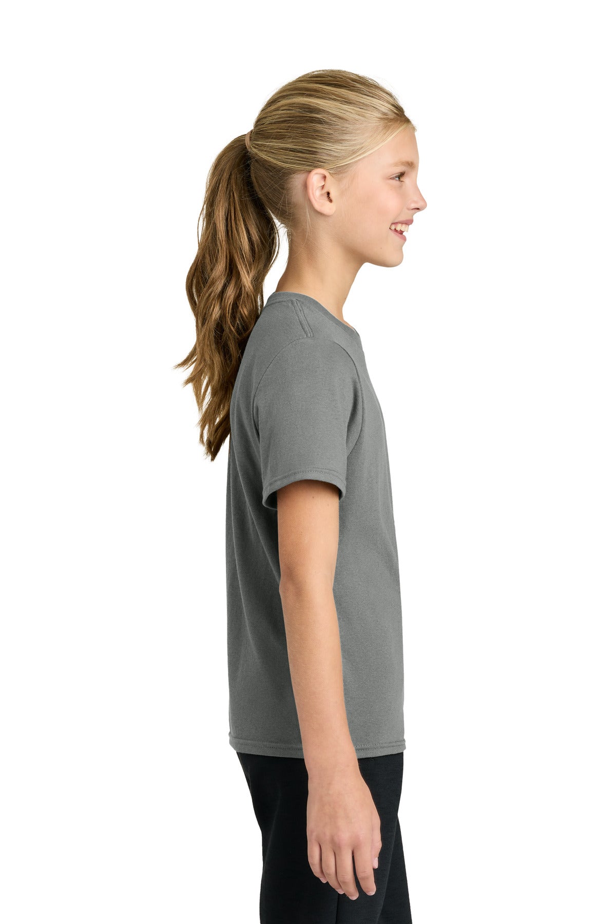 Port & Co Youth Easy Cotton Tee PC43Y - Medium Grey - side