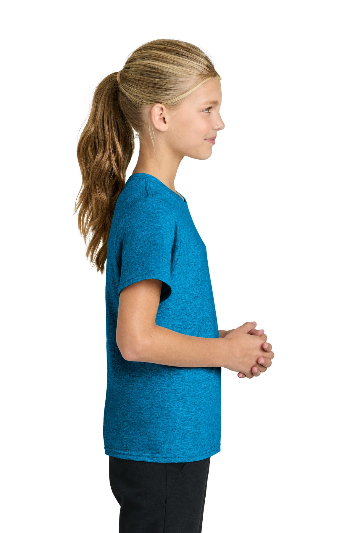 Port & Co Youth Easy Cotton Tee PC43Y - Sapphire Heather - side