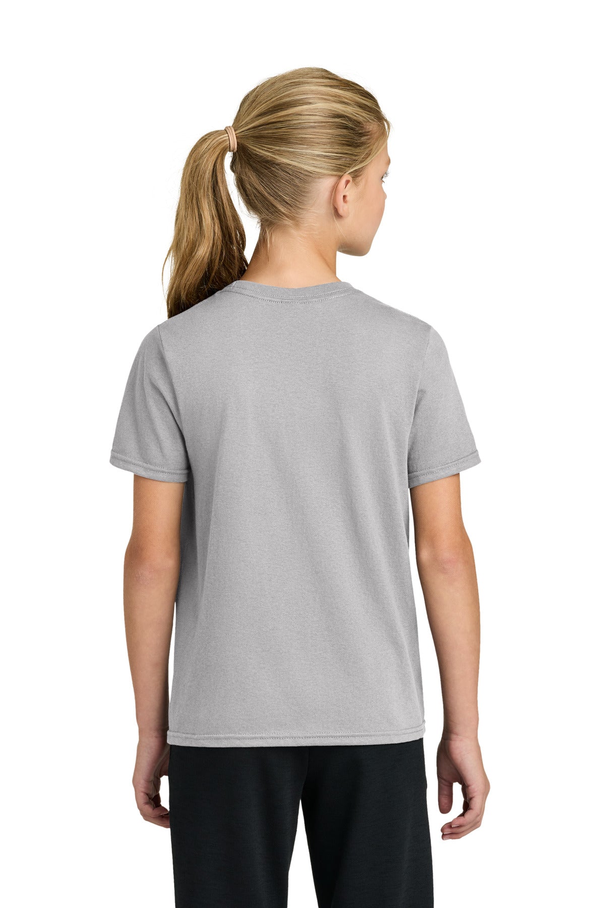 Port & Co Youth Easy Cotton Tee PC43Y - Silver - back