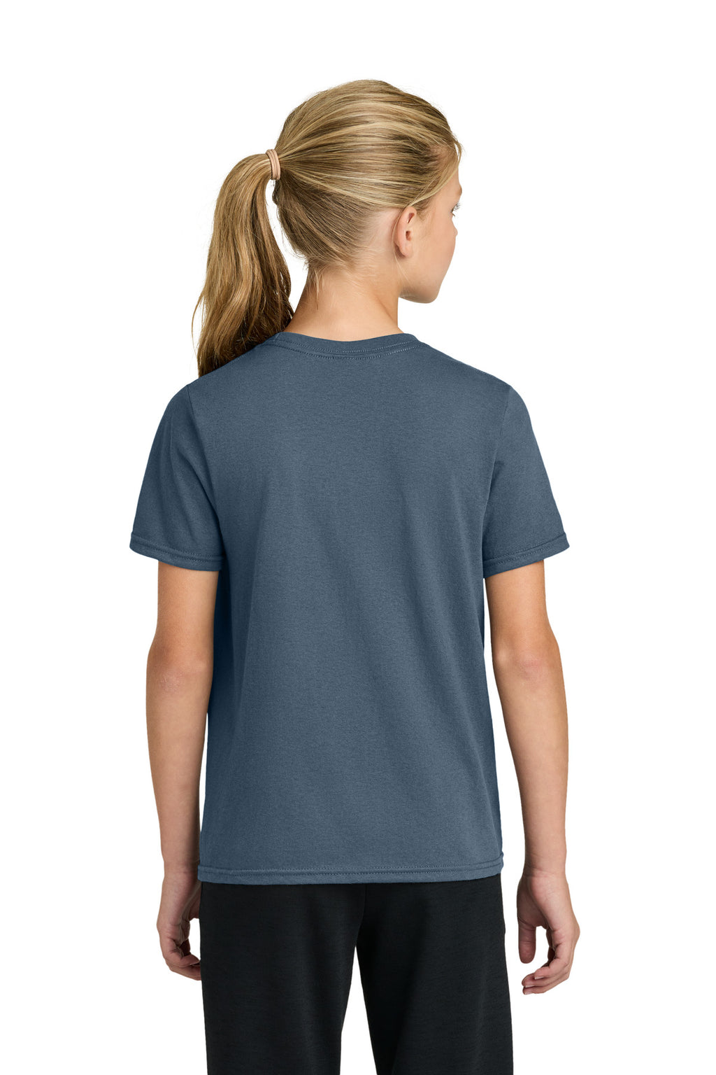 Port & Co Youth Easy Cotton Tee PC43Y - Steel Blue - back