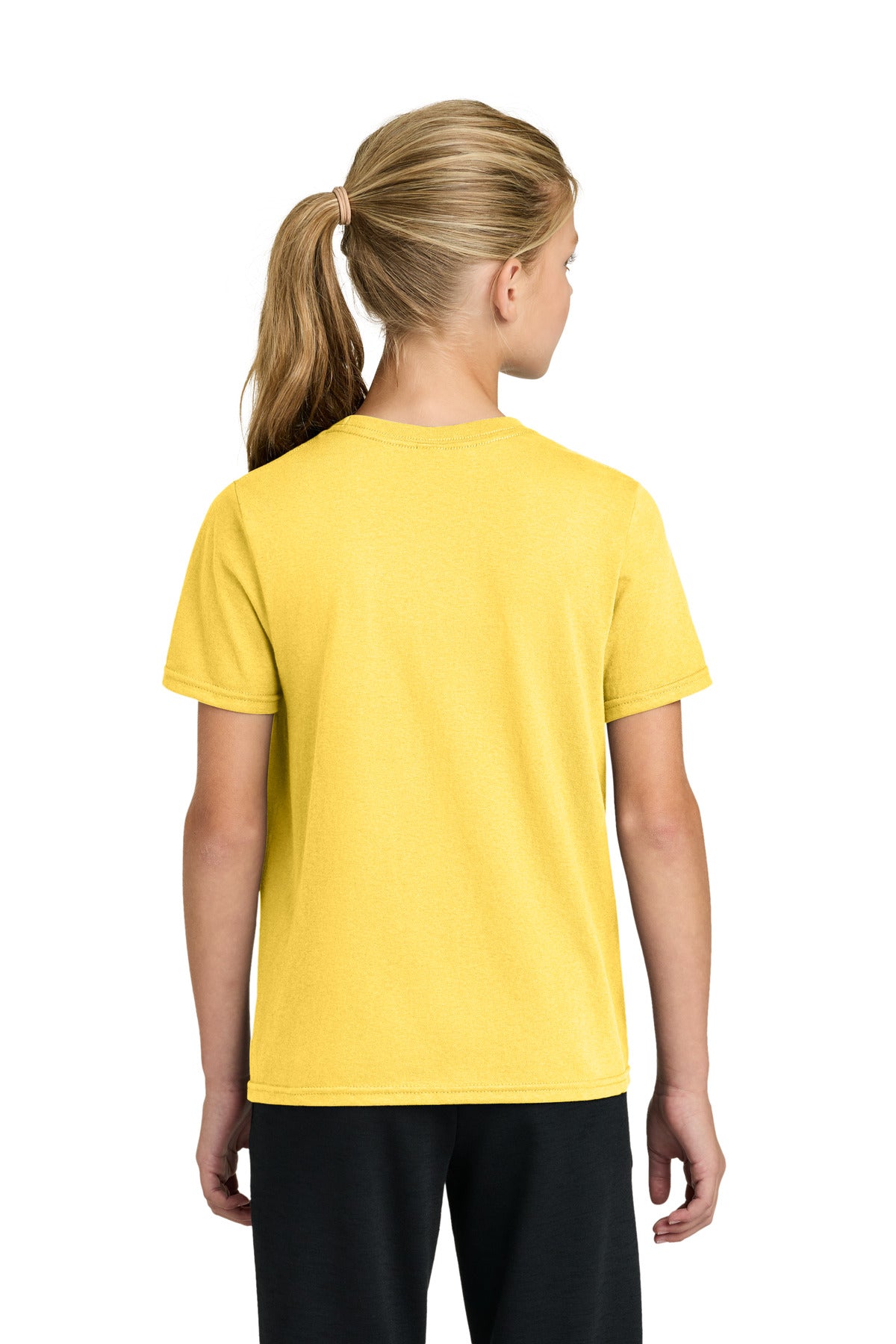 Port & Co Youth Easy Cotton Tee PC43Y - Yellow - back