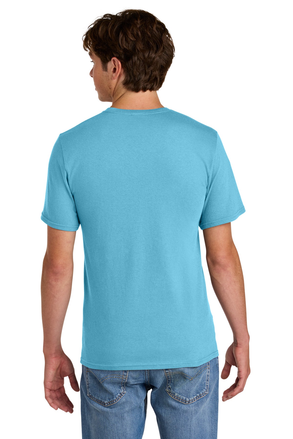 Port & Co Easy Cotton Tee PC43 - Aquatic Blue - back