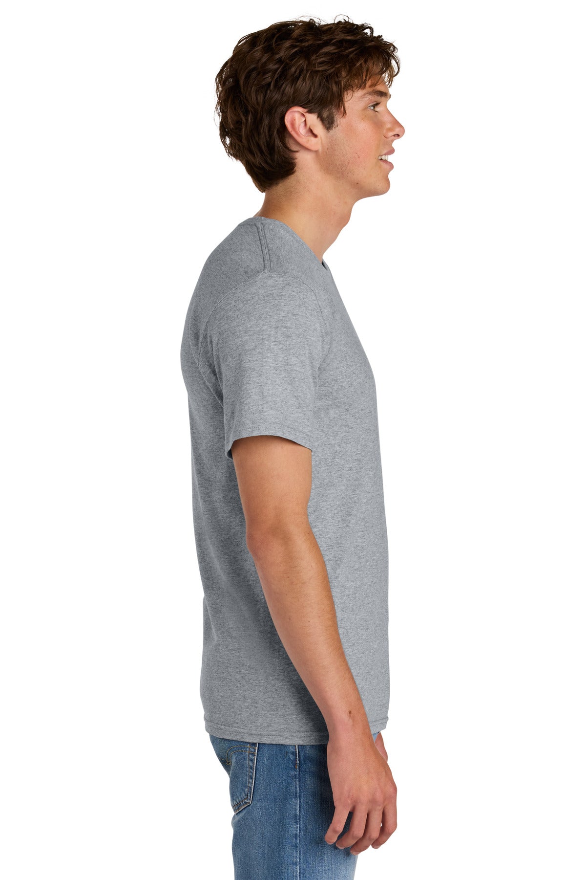 Port & Co Easy Cotton Tee PC43 - Athletic Heather - side