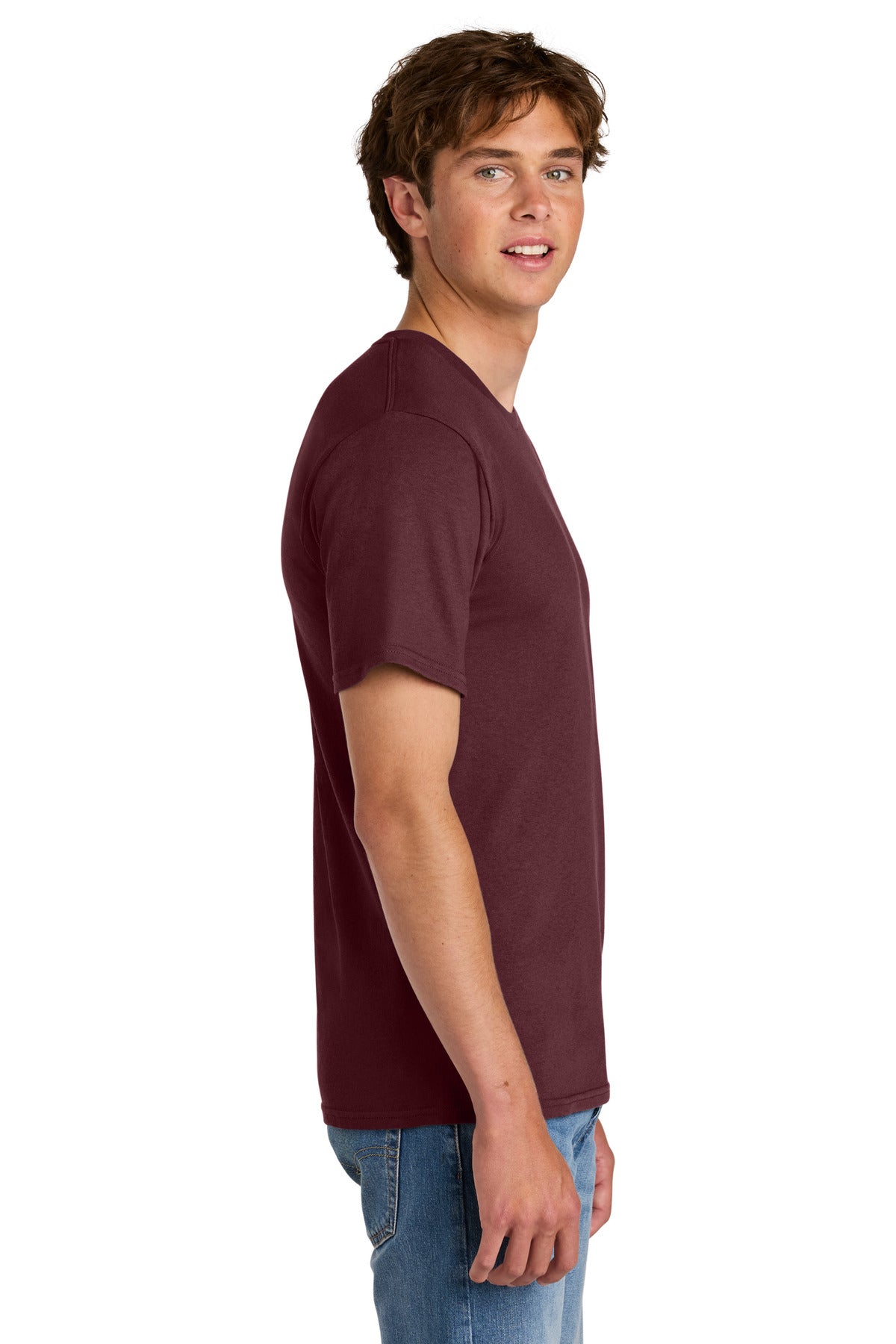 Port & Co Easy Cotton Tee PC43 - Athletic Maroon - side