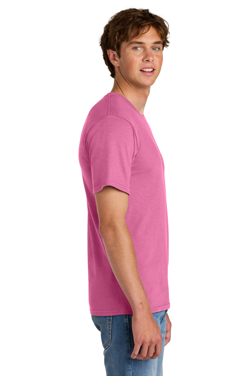 Port & Co Easy Cotton Tee PC43 - Awareness Pink - side