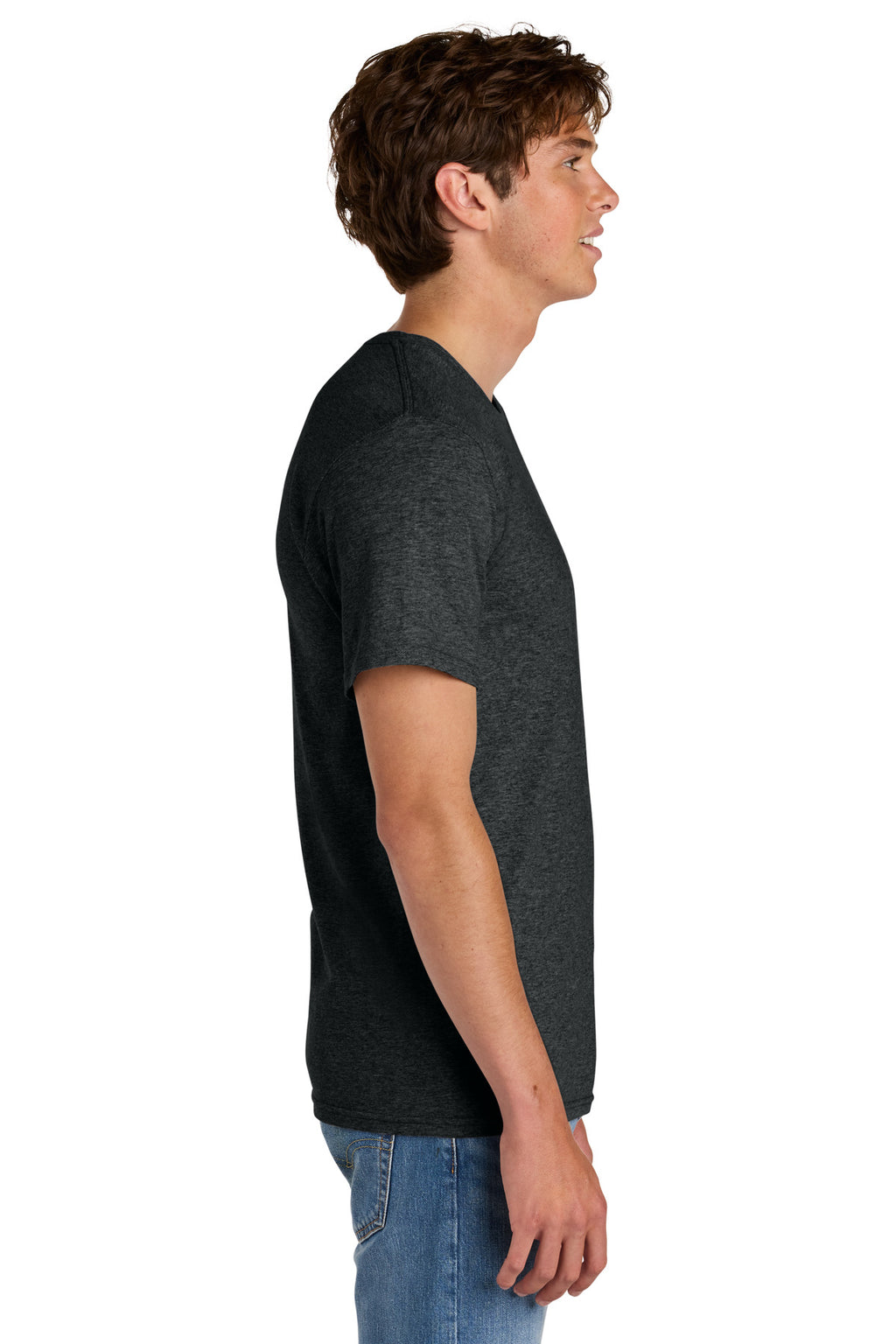 Port & Co Easy Cotton Tee PC43 - Black Heather - side