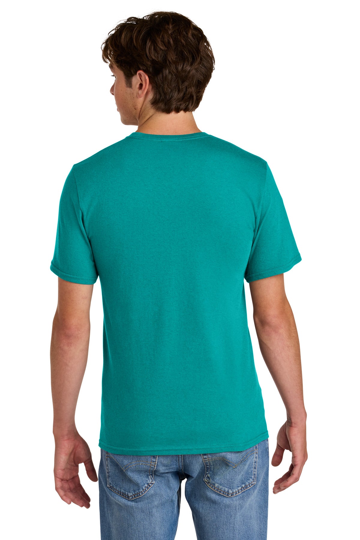 Port & Co Easy Cotton Tee PC43 - Bright Aqua - back