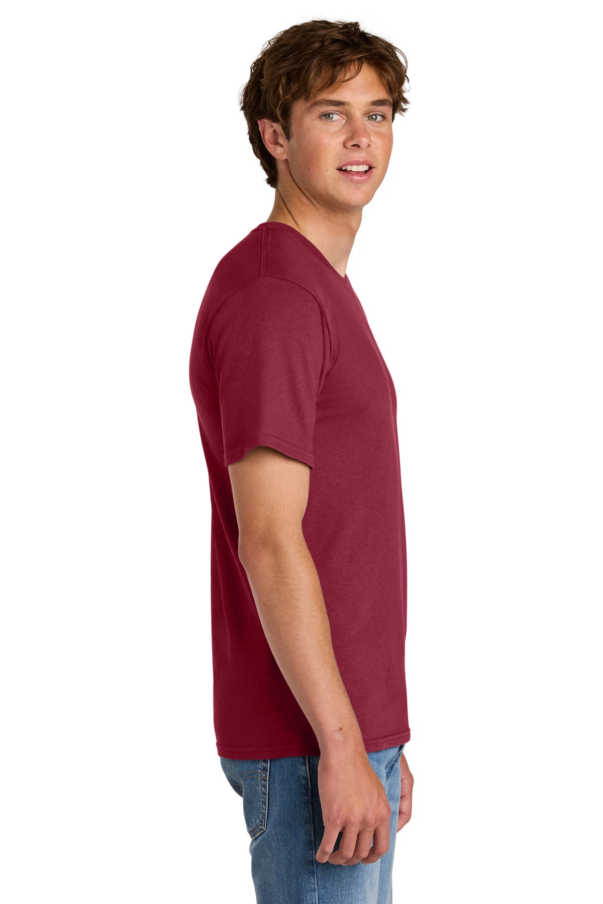 Port & Co Easy Cotton Tee PC43 - Cardinal - side