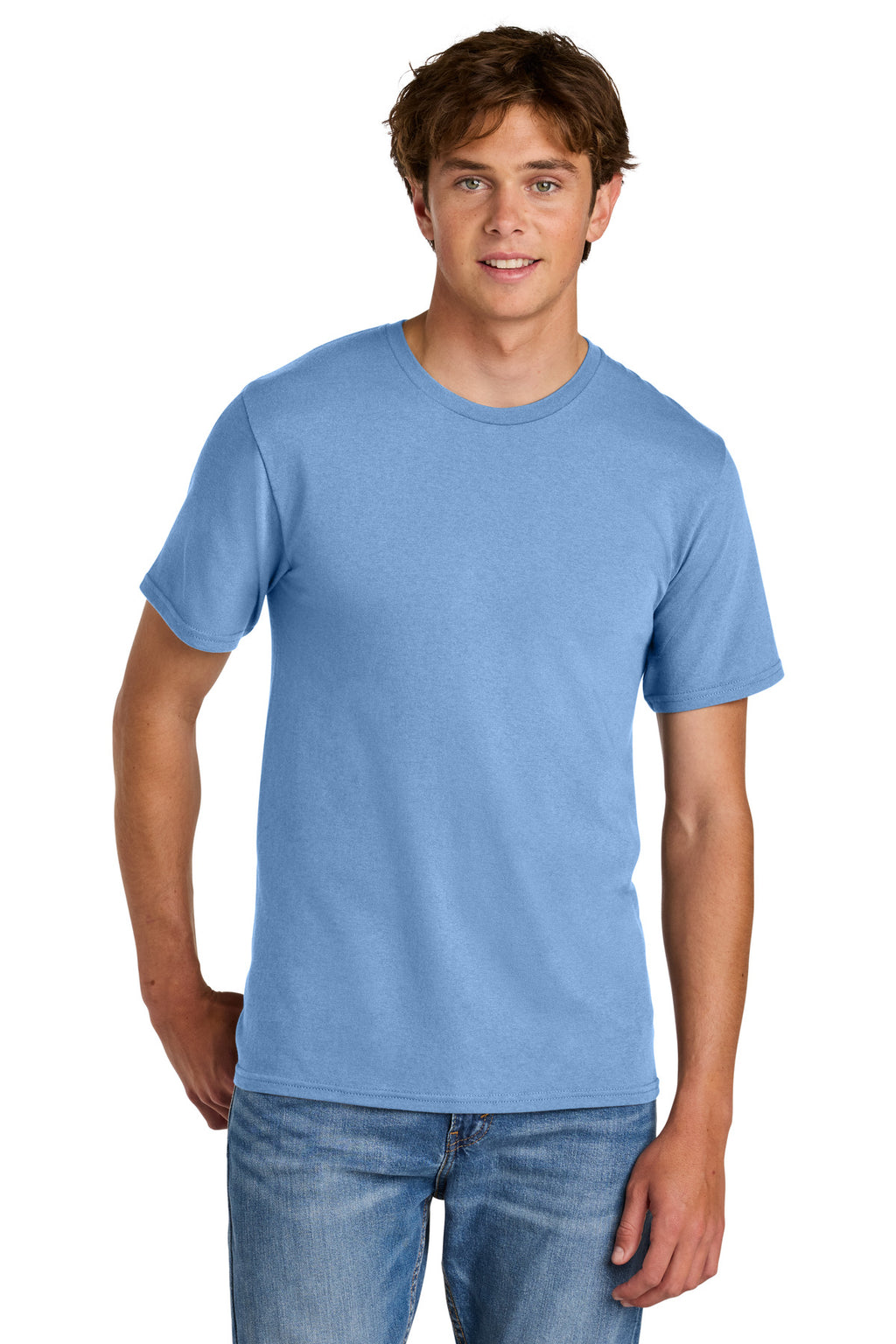 Port & Co Easy Cotton Tee PC43 - Carolina Blue - front