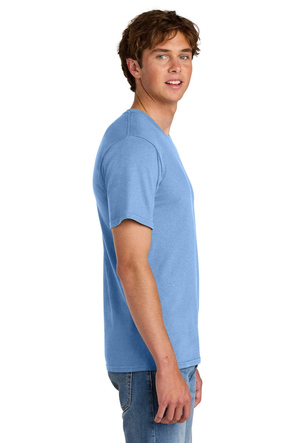 Port & Co Easy Cotton Tee PC43 - Carolina Blue - side