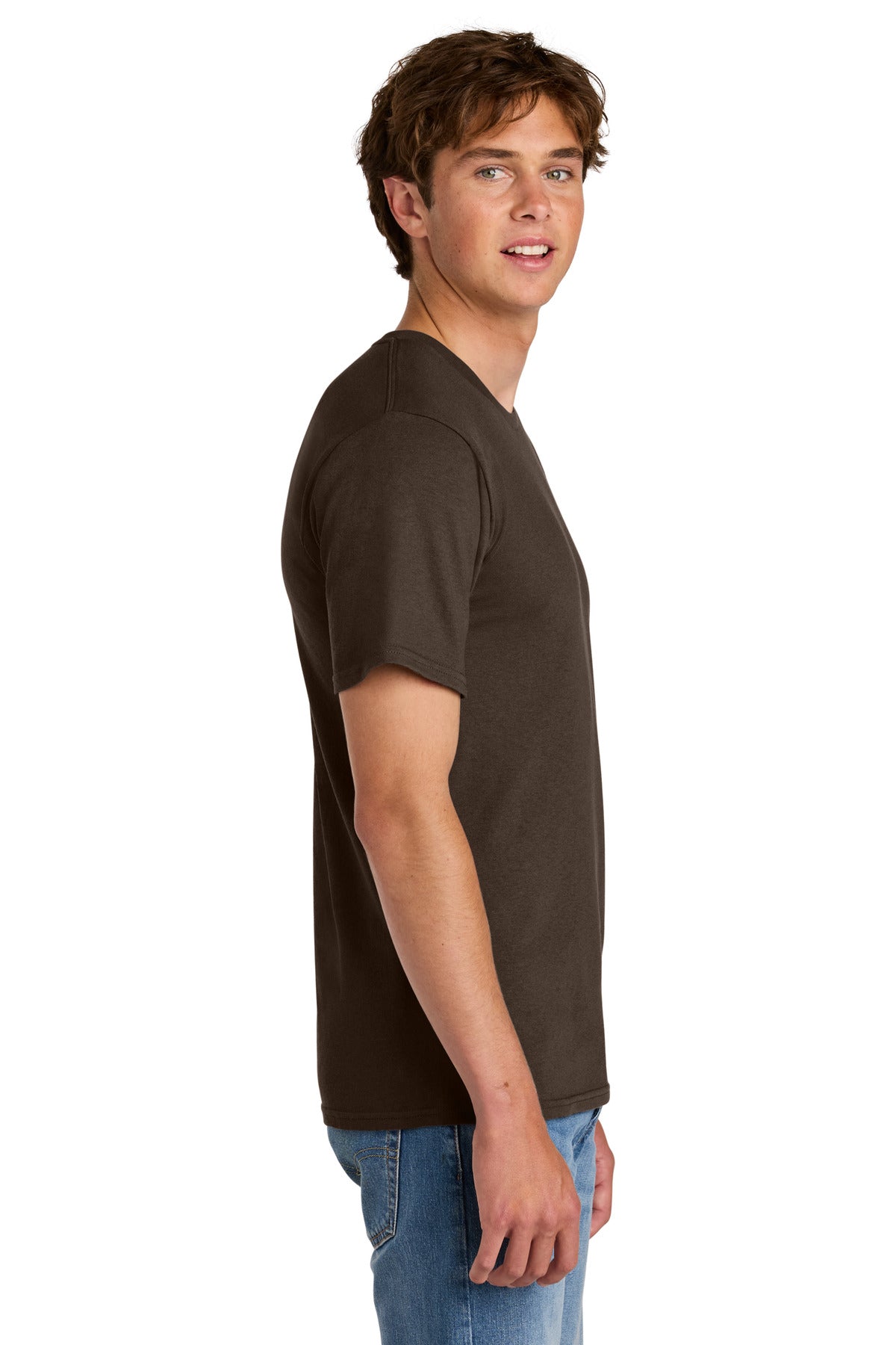 Port & Co Easy Cotton Tee PC43 - Dark Chocolate Brown - side