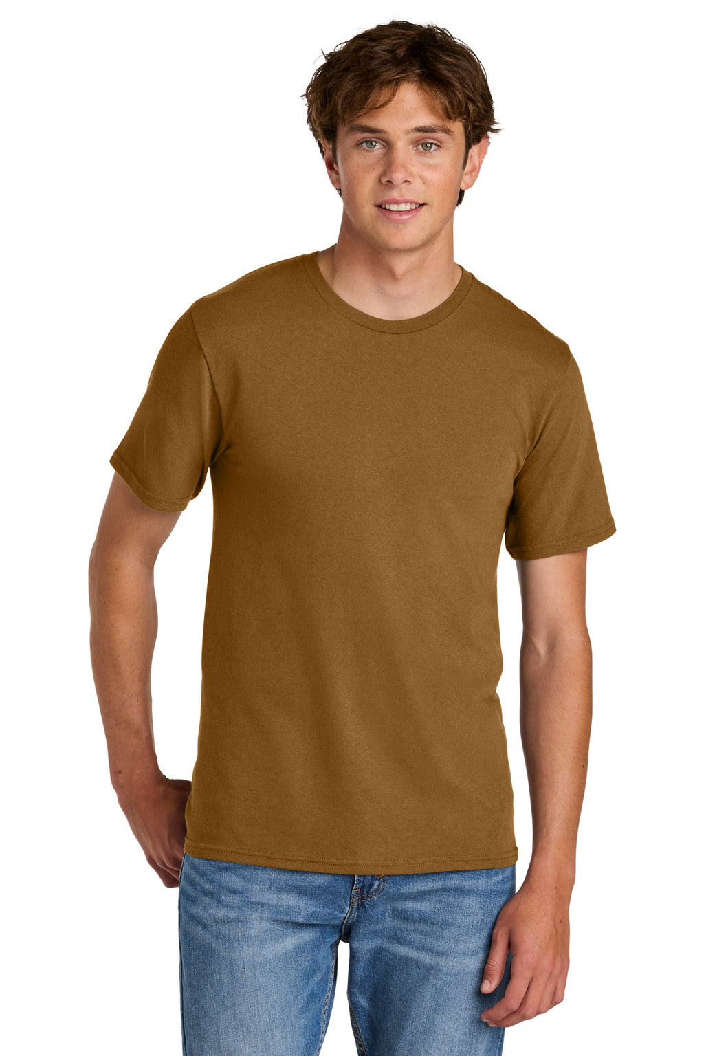 Port & Co Easy Cotton Tee PC43 - Duck Brown - front