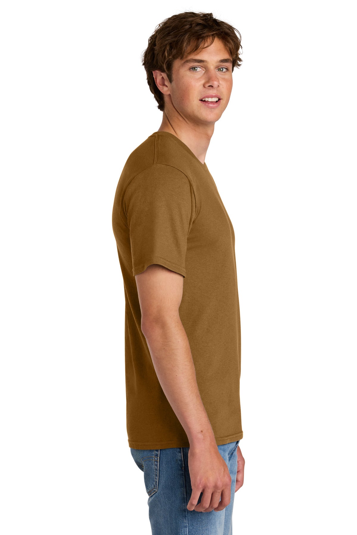 Port & Co Easy Cotton Tee PC43 - Duck Brown - side