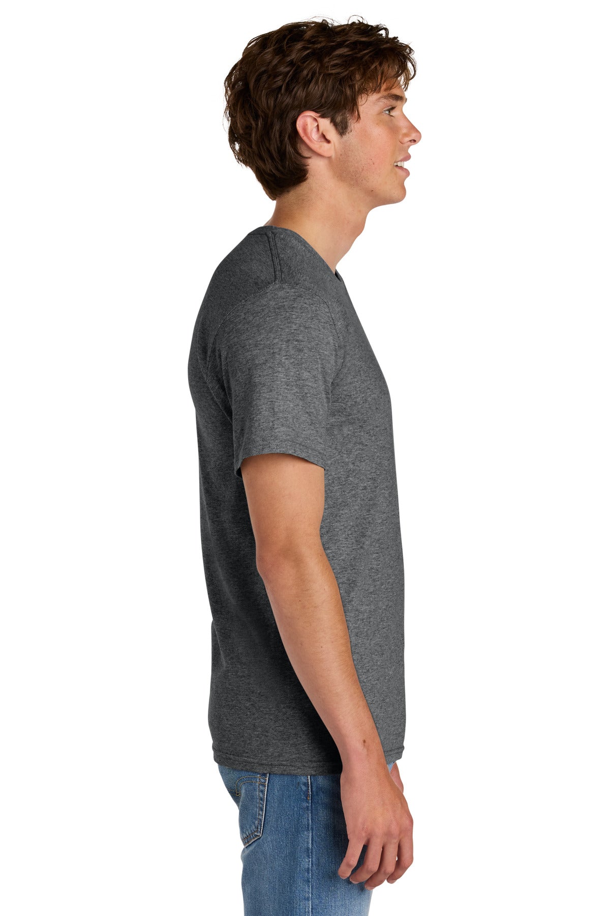 Port & Co Easy Cotton Tee PC43 - Graphite Heather - side