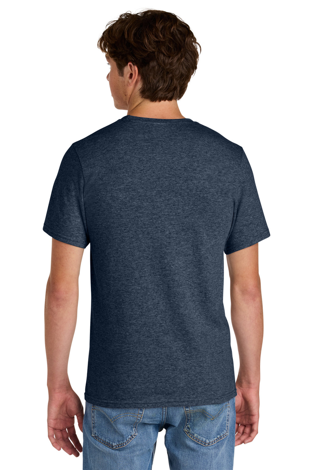 Port & Co Easy Cotton Tee PC43 - Heather Navy - back