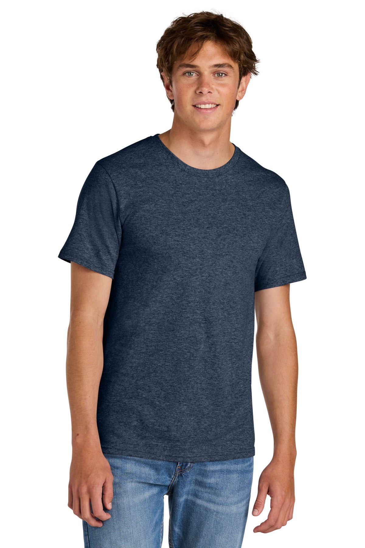 Port & Co Easy Cotton Tee PC43 - Heather Navy - front