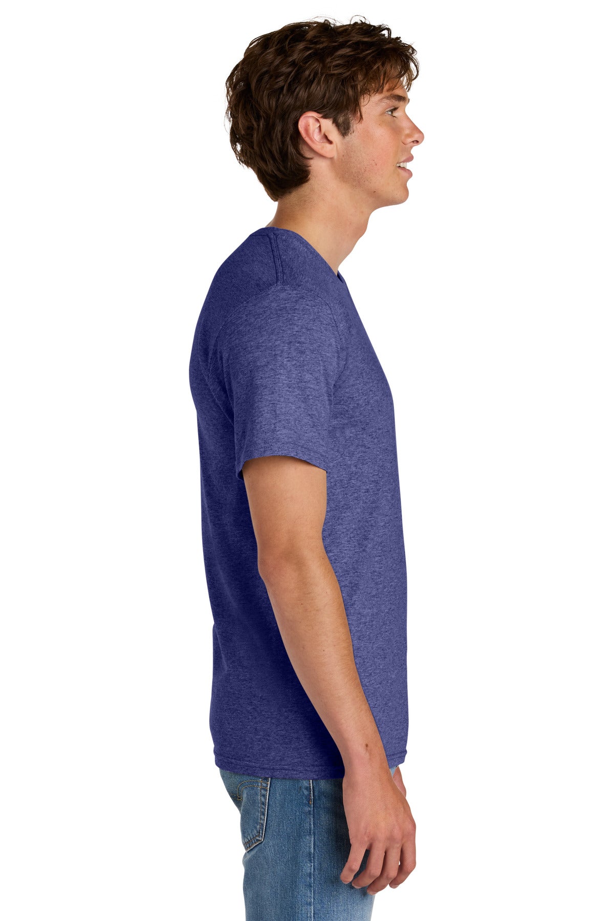 Port & Co Easy Cotton Tee PC43 - Heather Purple - side