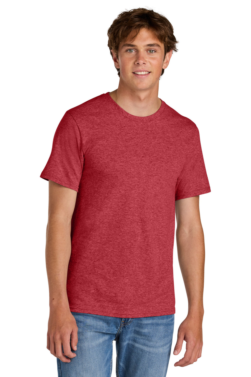 Port & Co Easy Cotton Tee PC43 - Heather Red - front