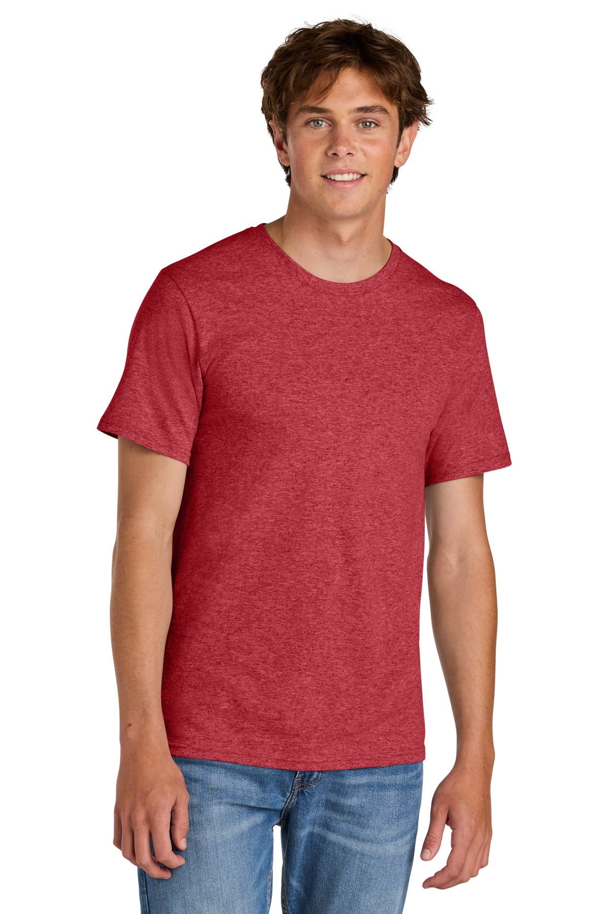 Port & Co Easy Cotton Tee PC43 - Heather Red - front