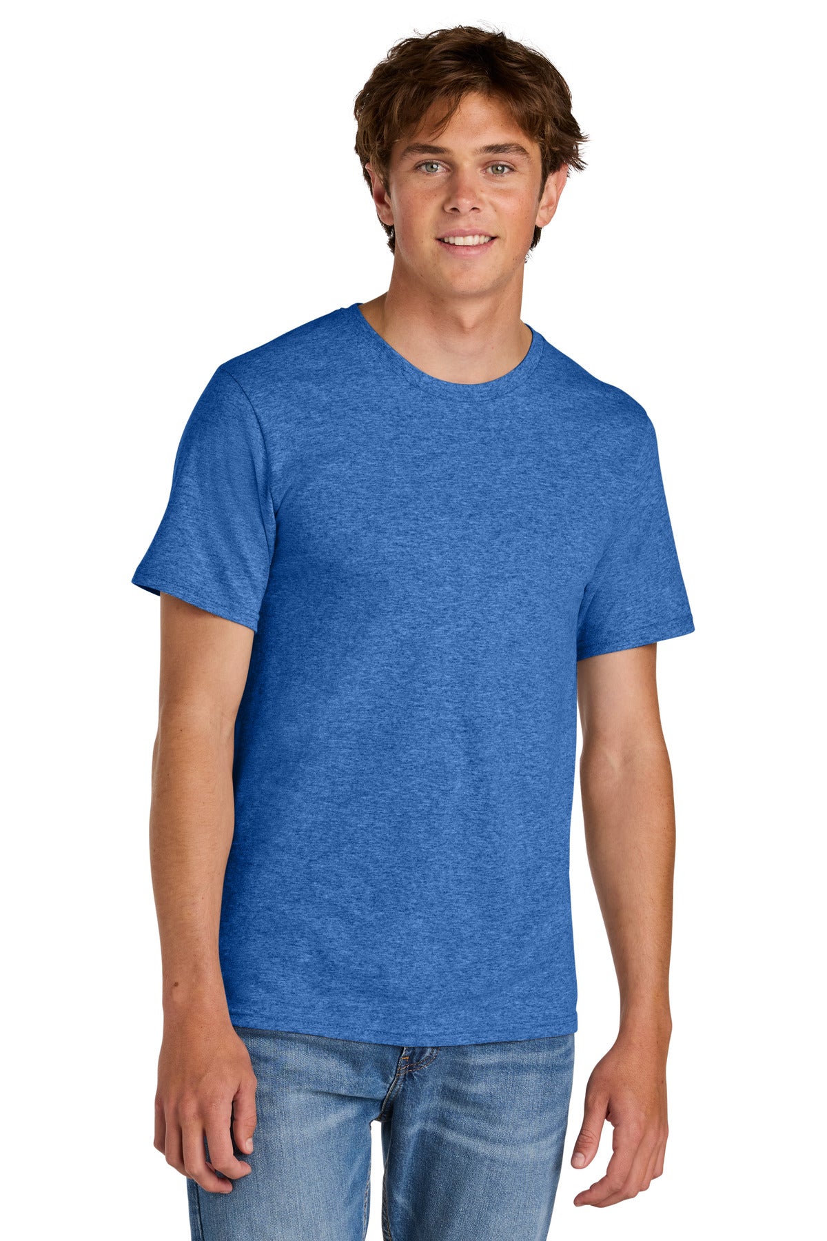 Port & Co Easy Cotton Tee PC43 - Heather Royal - front