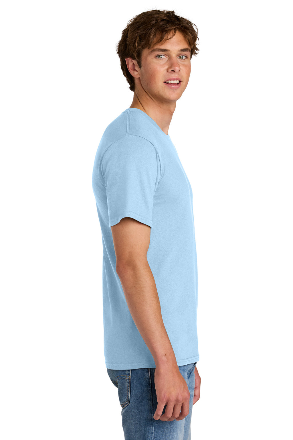 Port & Co Easy Cotton Tee PC43 - Ice Blue - side