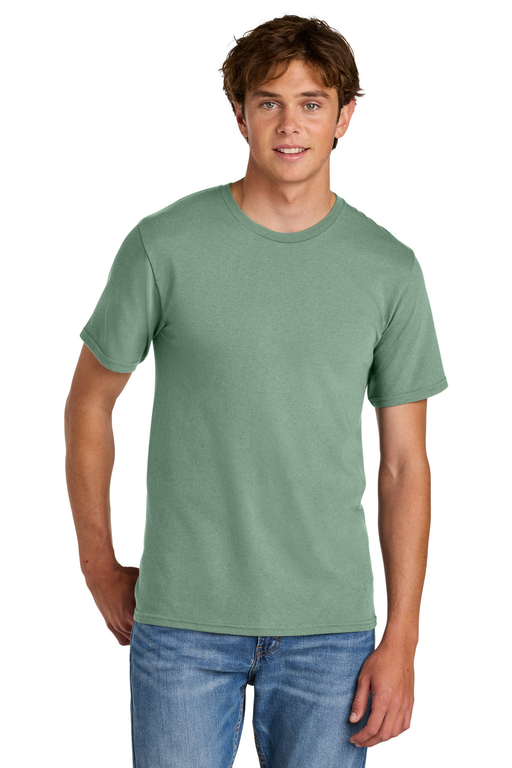 Port & Co Easy Cotton Tee PC43 - Laurel Green - front