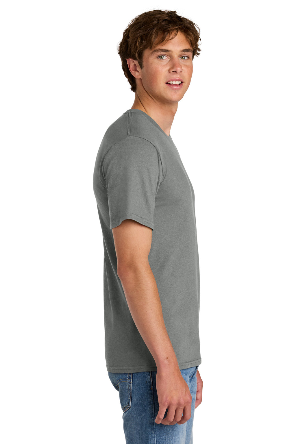 Port & Co Easy Cotton Tee PC43 - Medium Grey - side