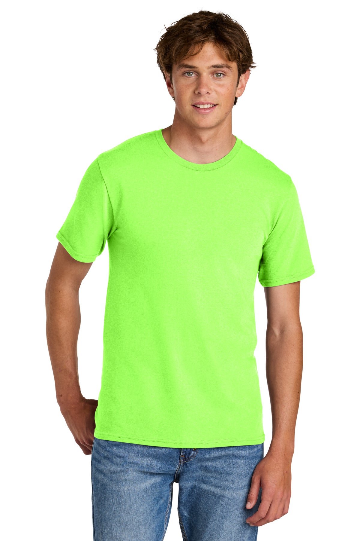 Port & Co Easy Cotton Tee PC43 - Neon Green - front